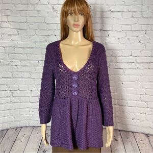 NWT New Vintage Dress Barn Dressbarn Knit Purple Sweater Size L